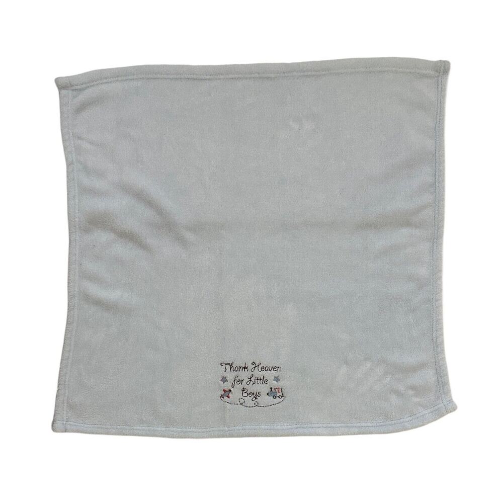 Little Beginnings Blue Thank Heaven Little Boys Star Plane Train Baby Blanket